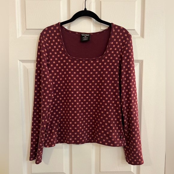 Polo Ralph Lauren Tops - Polo Ralph Lauren - Vintage Floral Square Neck Long Sleeve Tee - Women’s L